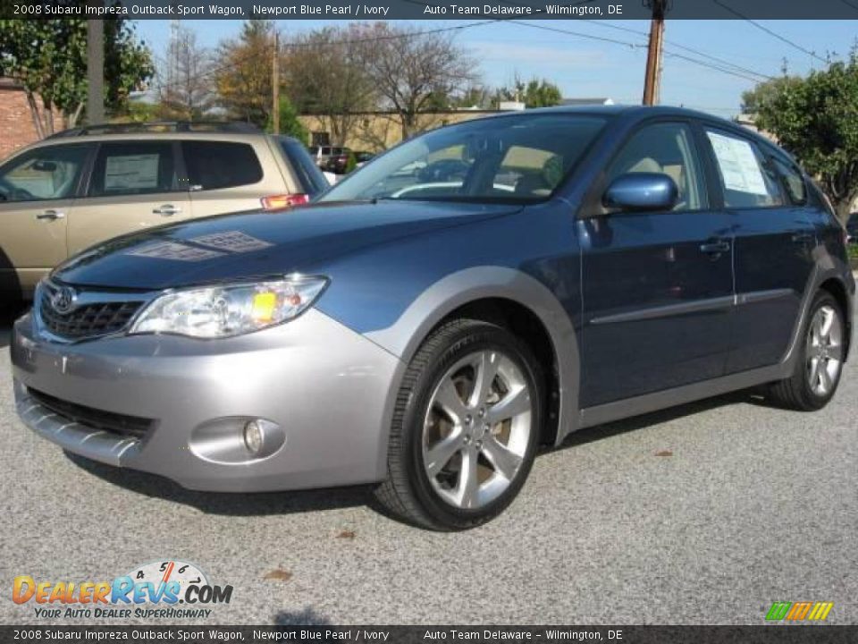2008 Subaru Impreza Outback Sport Wagon Newport Blue Pearl / Ivory Photo #1