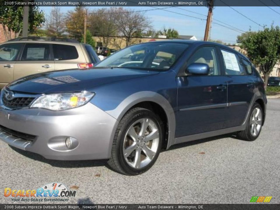 2008 Subaru Impreza Outback Sport Wagon Newport Blue Pearl / Ivory Photo #2