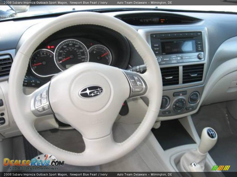 2008 Subaru Impreza Outback Sport Wagon Newport Blue Pearl / Ivory Photo #7