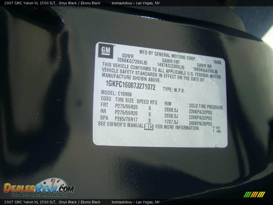 2007 GMC Yukon XL 1500 SLT Onyx Black / Ebony Black Photo #10