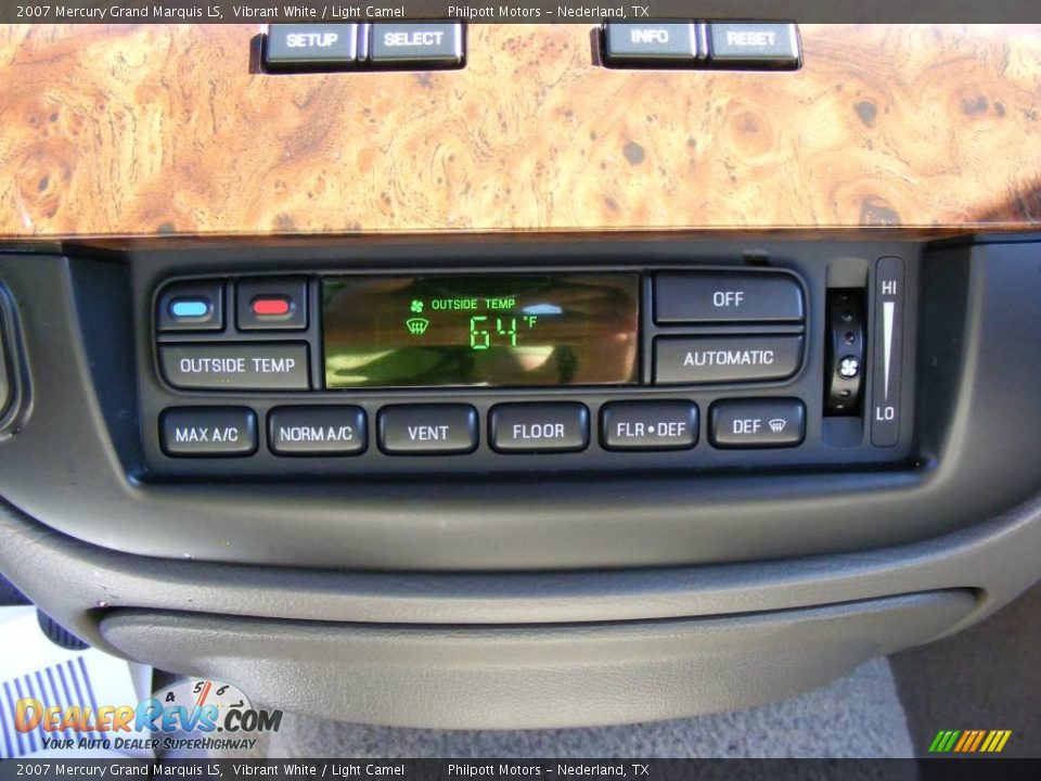 2007 Mercury Grand Marquis LS Vibrant White / Light Camel Photo #35