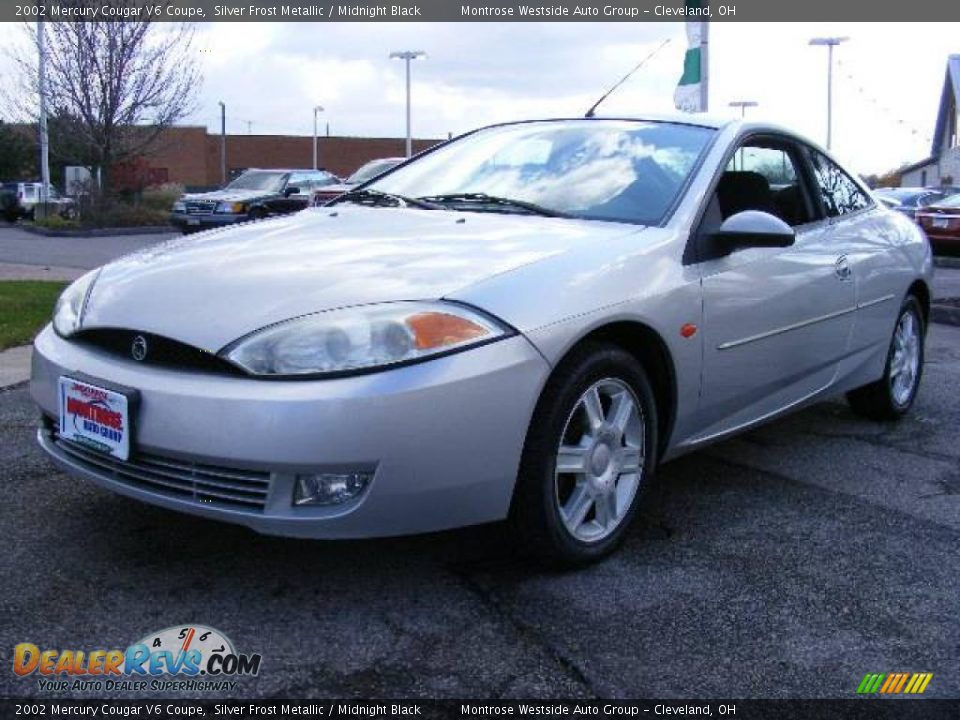 2002 Mercury Cougar V6 Coupe Silver Frost Metallic / Midnight Black Photo #1