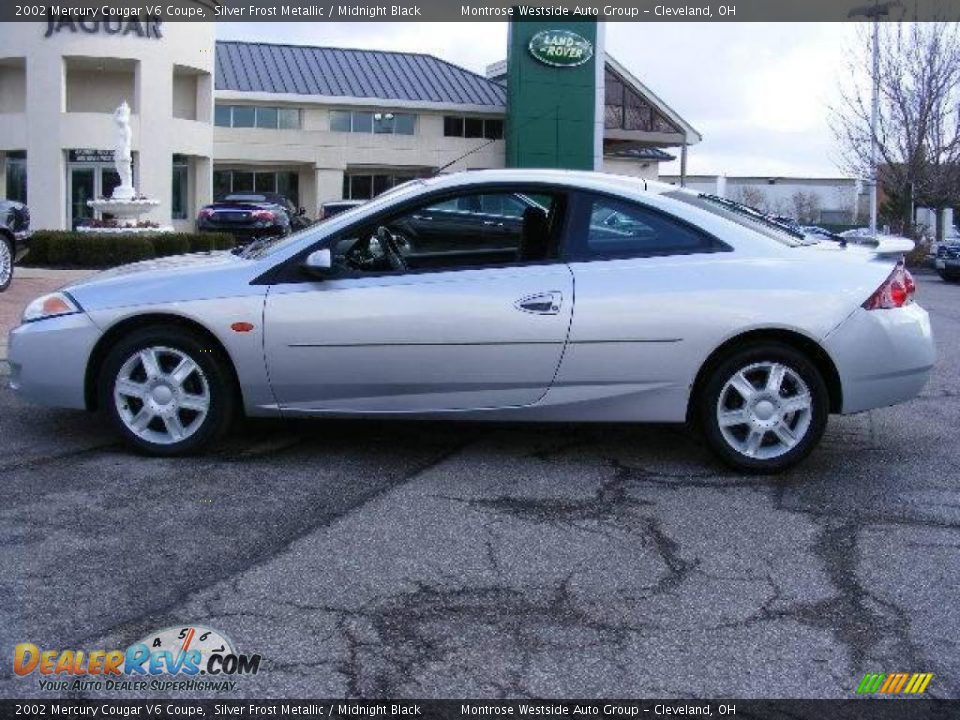 2002 Mercury Cougar V6 Coupe Silver Frost Metallic / Midnight Black Photo #2