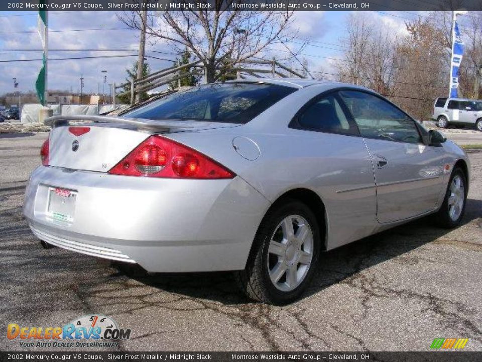 2002 Mercury Cougar V6 Coupe Silver Frost Metallic / Midnight Black Photo #5