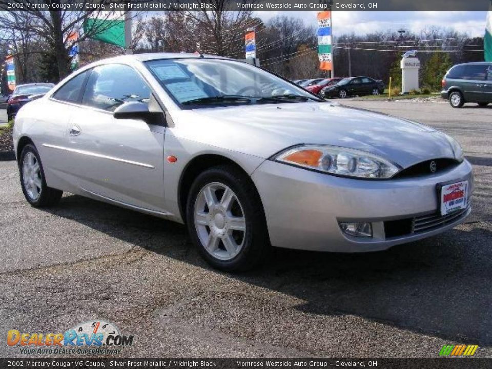 2002 Mercury Cougar V6 Coupe Silver Frost Metallic / Midnight Black Photo #7