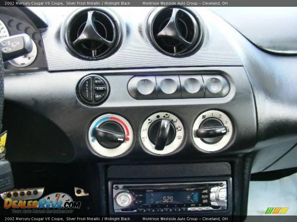 2002 Mercury Cougar V6 Coupe Silver Frost Metallic / Midnight Black Photo #19