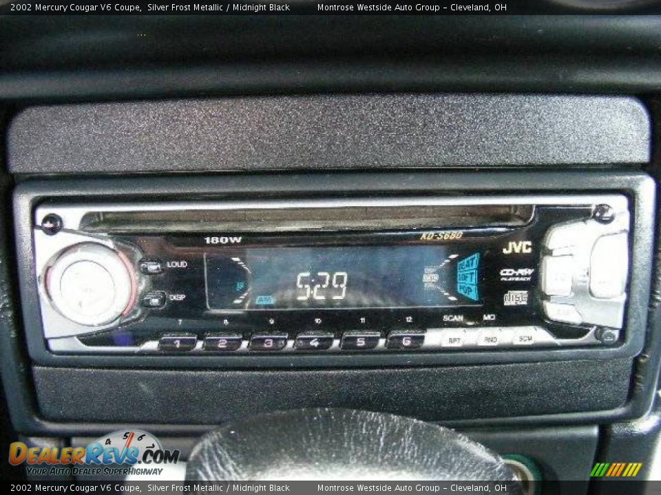 2002 Mercury Cougar V6 Coupe Silver Frost Metallic / Midnight Black Photo #21