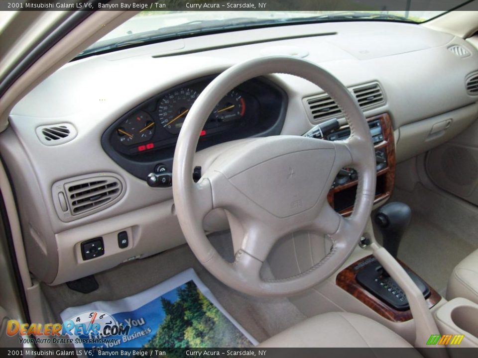 2001 Mitsubishi Galant LS V6 Banyon Bay Beige / Tan Photo #14