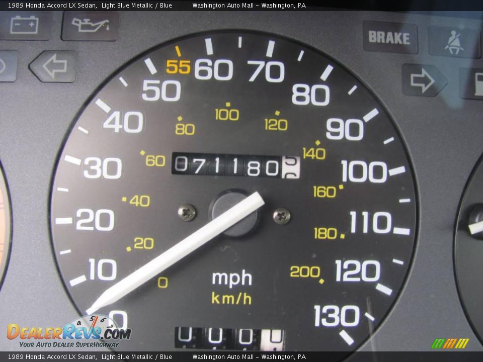 1989 Honda Accord LX Sedan Light Blue Metallic / Blue Photo #20