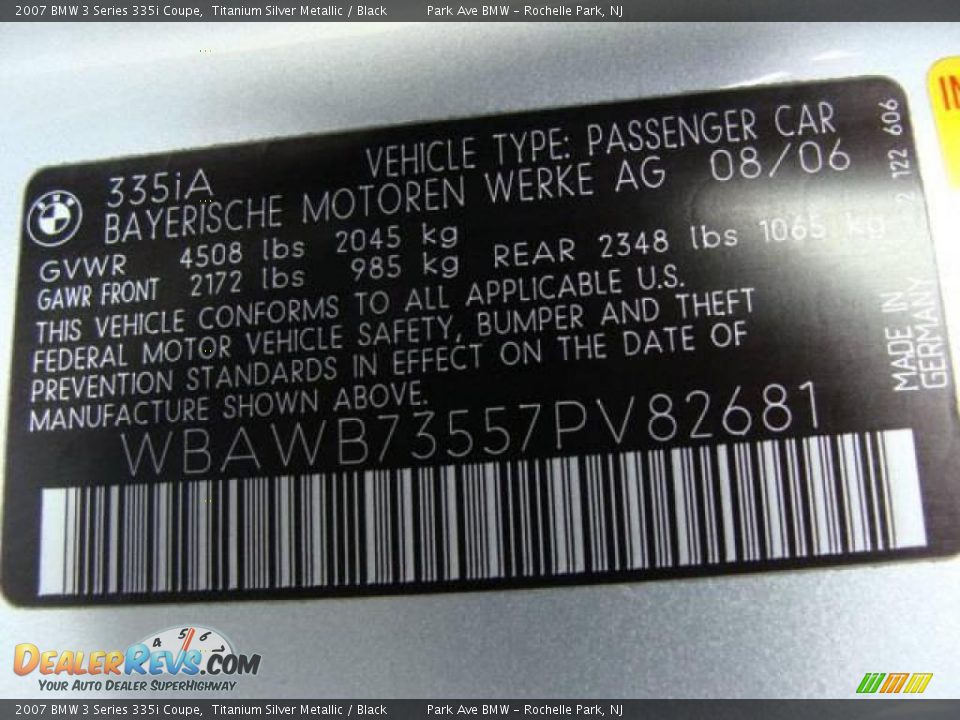 2007 BMW 3 Series 335i Coupe Titanium Silver Metallic / Black Photo #25