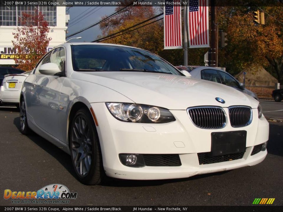 2007 BMW 3 Series 328i Coupe Alpine White / Saddle Brown/Black Photo #1