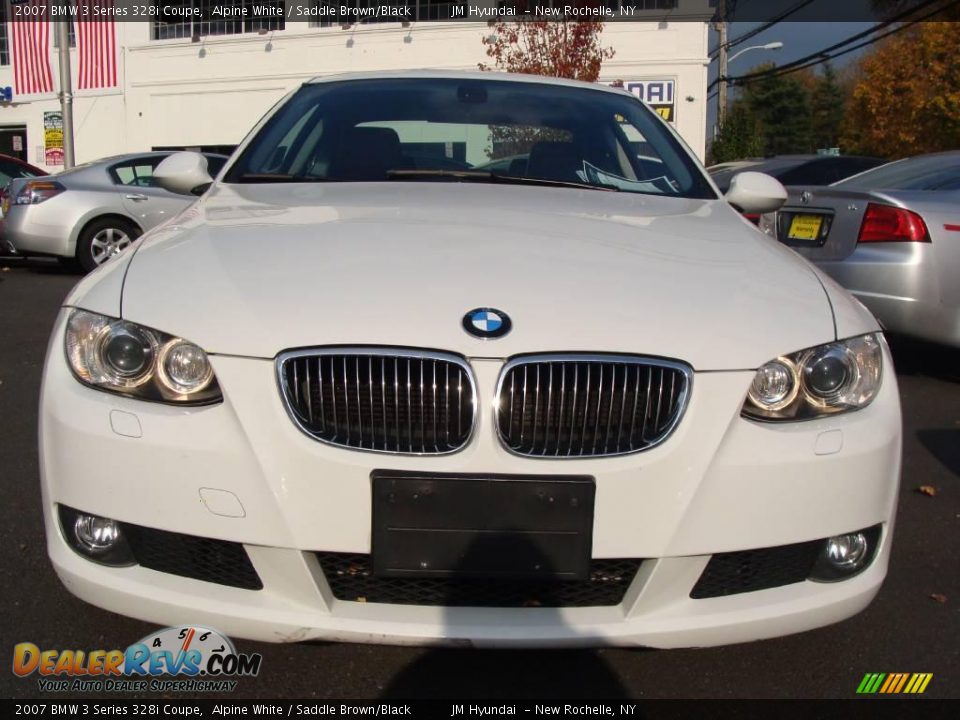 2007 BMW 3 Series 328i Coupe Alpine White / Saddle Brown/Black Photo #2