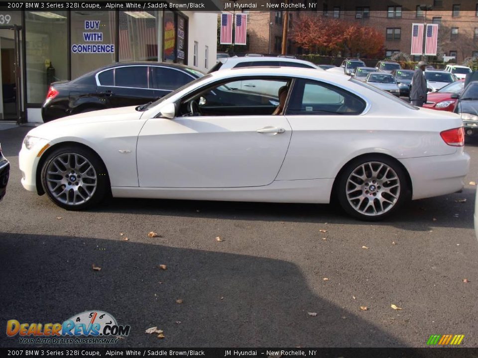 2007 BMW 3 Series 328i Coupe Alpine White / Saddle Brown/Black Photo #4