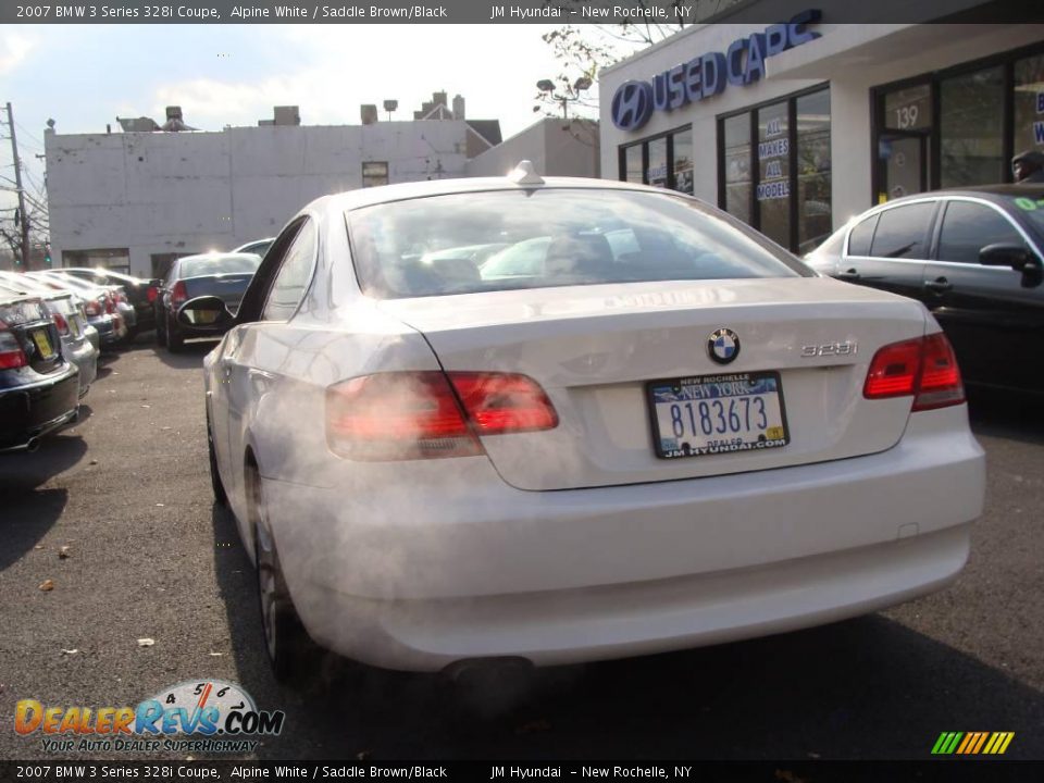 2007 BMW 3 Series 328i Coupe Alpine White / Saddle Brown/Black Photo #5