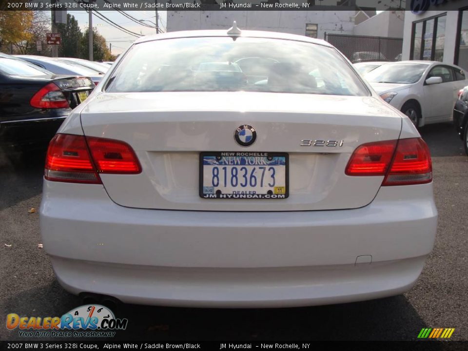 2007 BMW 3 Series 328i Coupe Alpine White / Saddle Brown/Black Photo #6