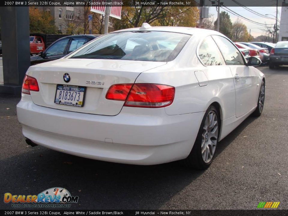 2007 BMW 3 Series 328i Coupe Alpine White / Saddle Brown/Black Photo #7