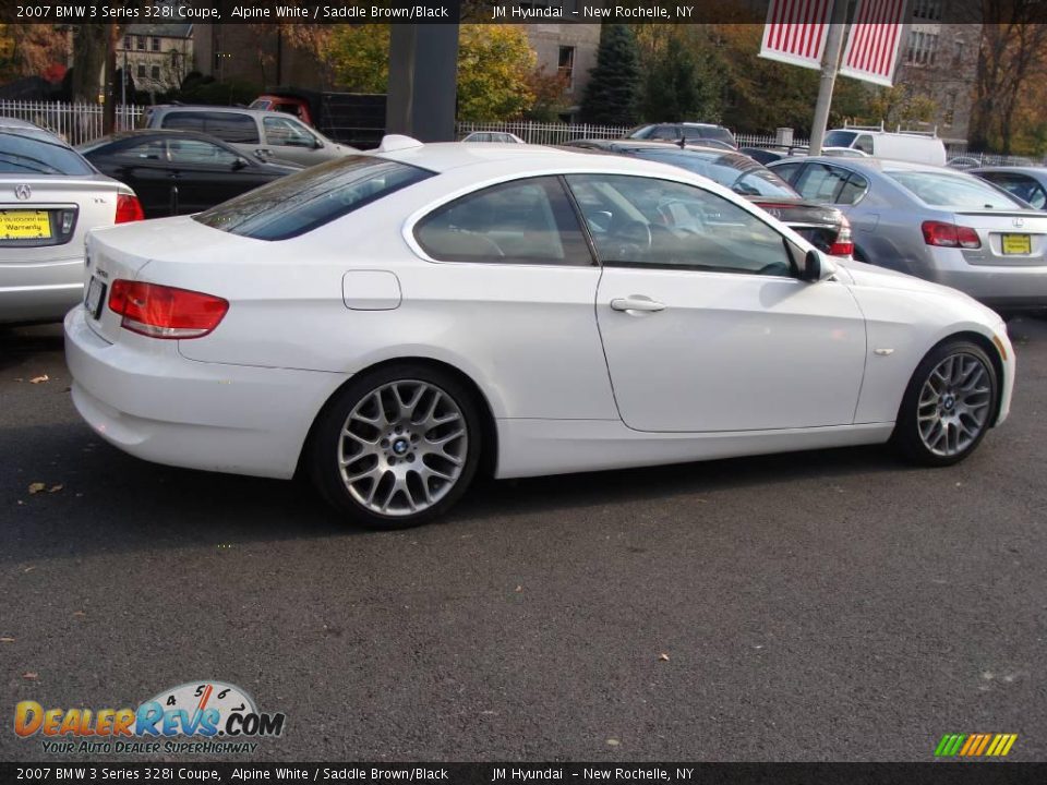 2007 BMW 3 Series 328i Coupe Alpine White / Saddle Brown/Black Photo #8
