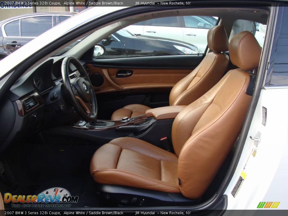 2007 BMW 3 Series 328i Coupe Alpine White / Saddle Brown/Black Photo #13