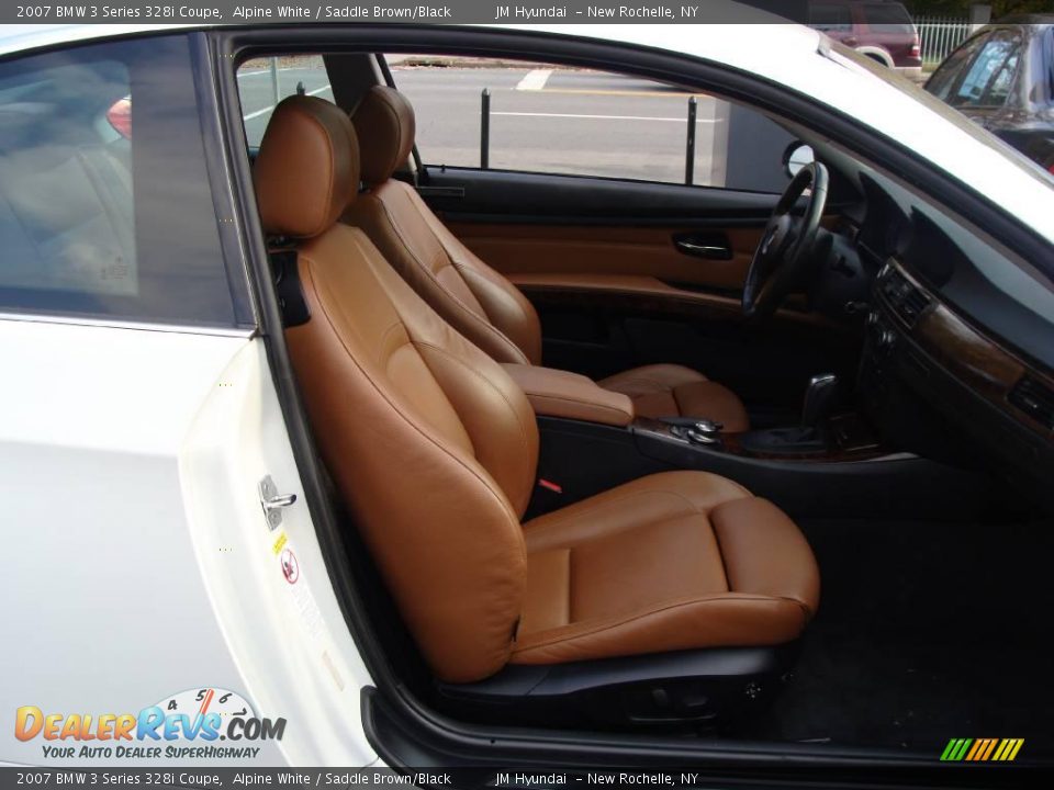 2007 BMW 3 Series 328i Coupe Alpine White / Saddle Brown/Black Photo #16