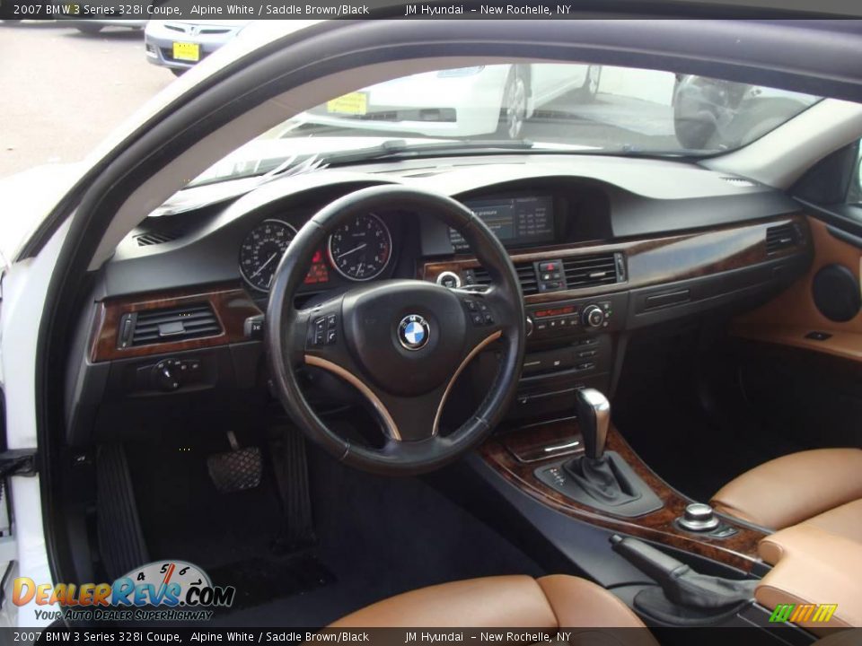 2007 BMW 3 Series 328i Coupe Alpine White / Saddle Brown/Black Photo #19
