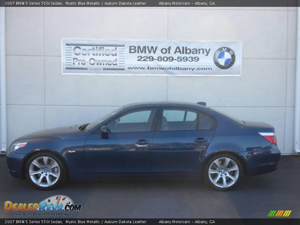 2007 BMW 5 Series 550i Sedan Mystic Blue Metallic / Auburn Dakota Leather Photo #1