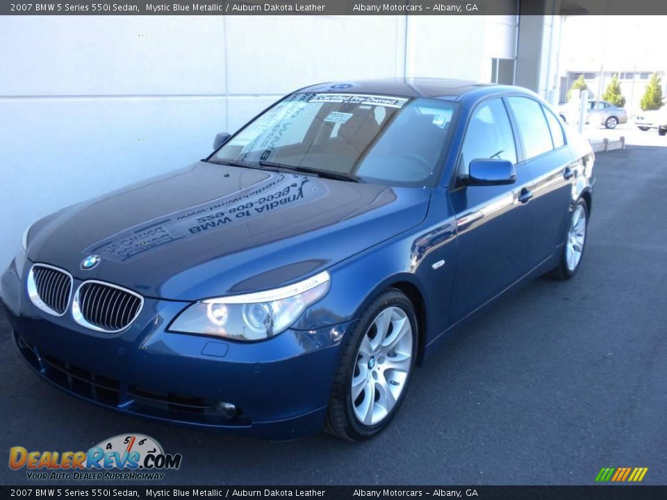 2007 BMW 5 Series 550i Sedan Mystic Blue Metallic / Auburn Dakota Leather Photo #2