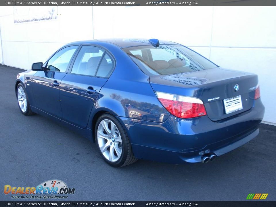2007 BMW 5 Series 550i Sedan Mystic Blue Metallic / Auburn Dakota Leather Photo #3