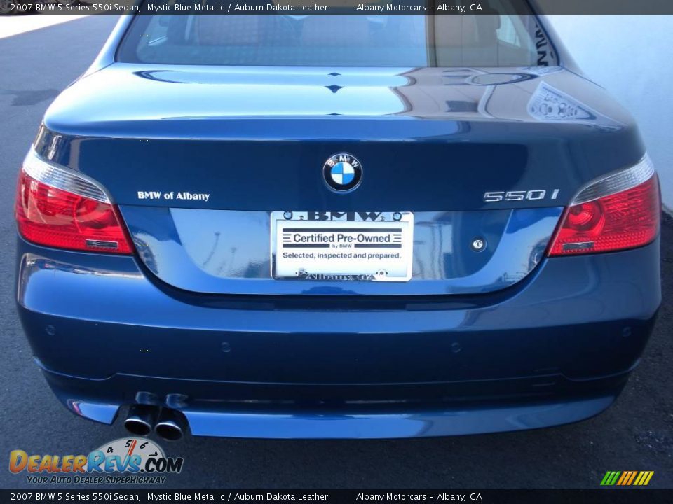 2007 BMW 5 Series 550i Sedan Mystic Blue Metallic / Auburn Dakota Leather Photo #4