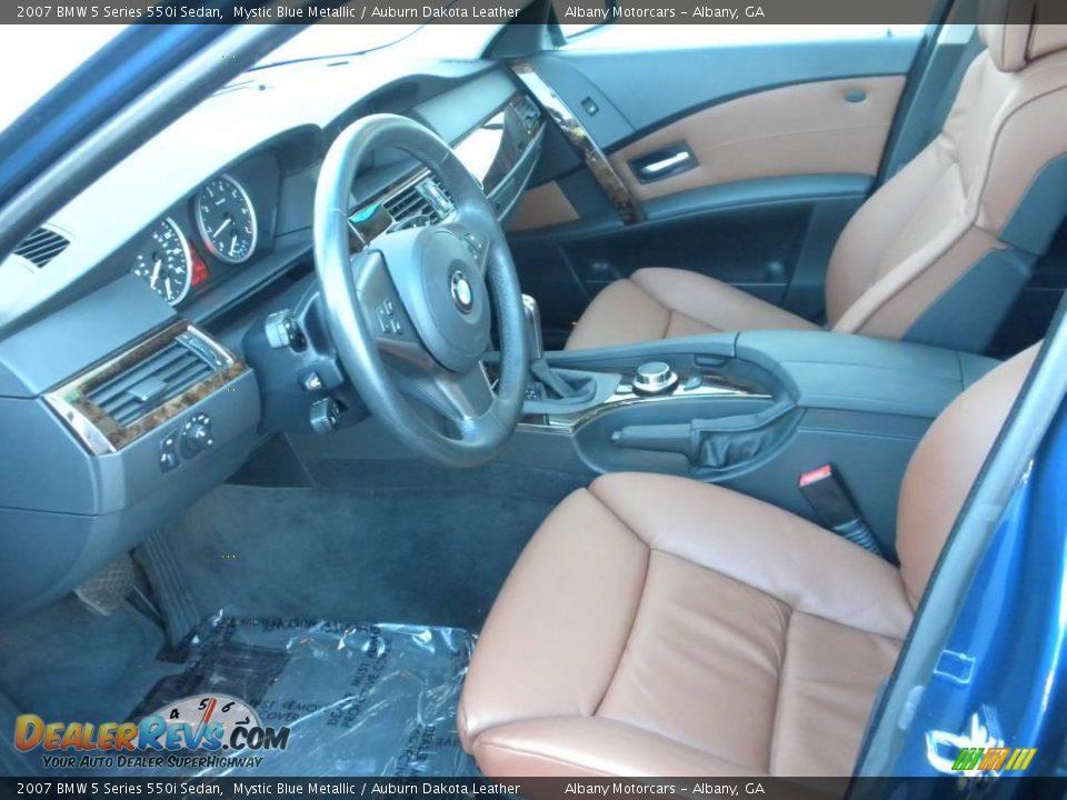 2007 BMW 5 Series 550i Sedan Mystic Blue Metallic / Auburn Dakota Leather Photo #6