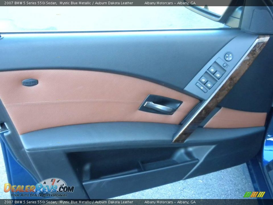2007 BMW 5 Series 550i Sedan Mystic Blue Metallic / Auburn Dakota Leather Photo #7