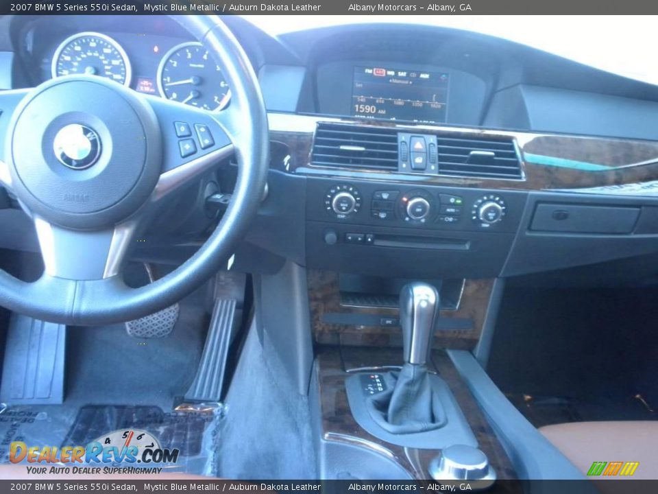 2007 BMW 5 Series 550i Sedan Mystic Blue Metallic / Auburn Dakota Leather Photo #14