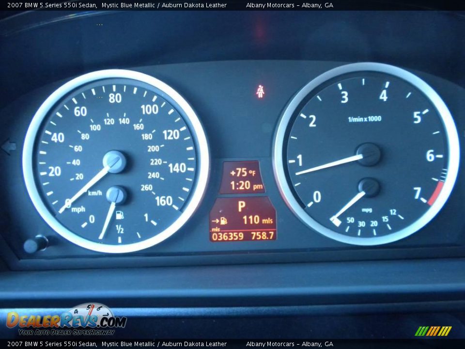 2007 BMW 5 Series 550i Sedan Mystic Blue Metallic / Auburn Dakota Leather Photo #16