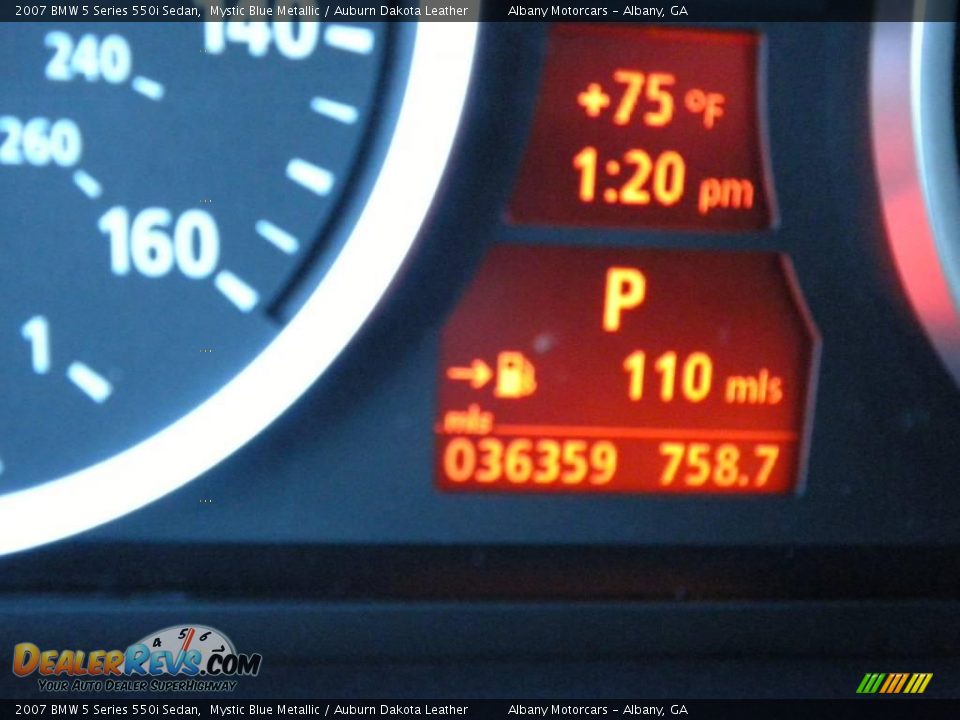 2007 BMW 5 Series 550i Sedan Mystic Blue Metallic / Auburn Dakota Leather Photo #17