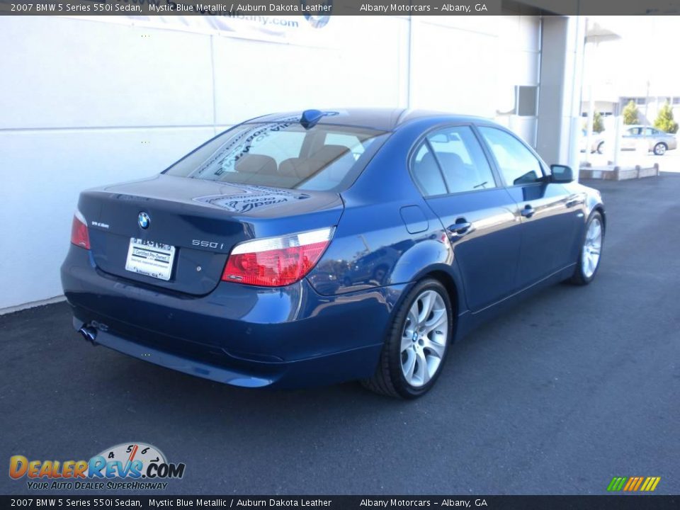 2007 BMW 5 Series 550i Sedan Mystic Blue Metallic / Auburn Dakota Leather Photo #25