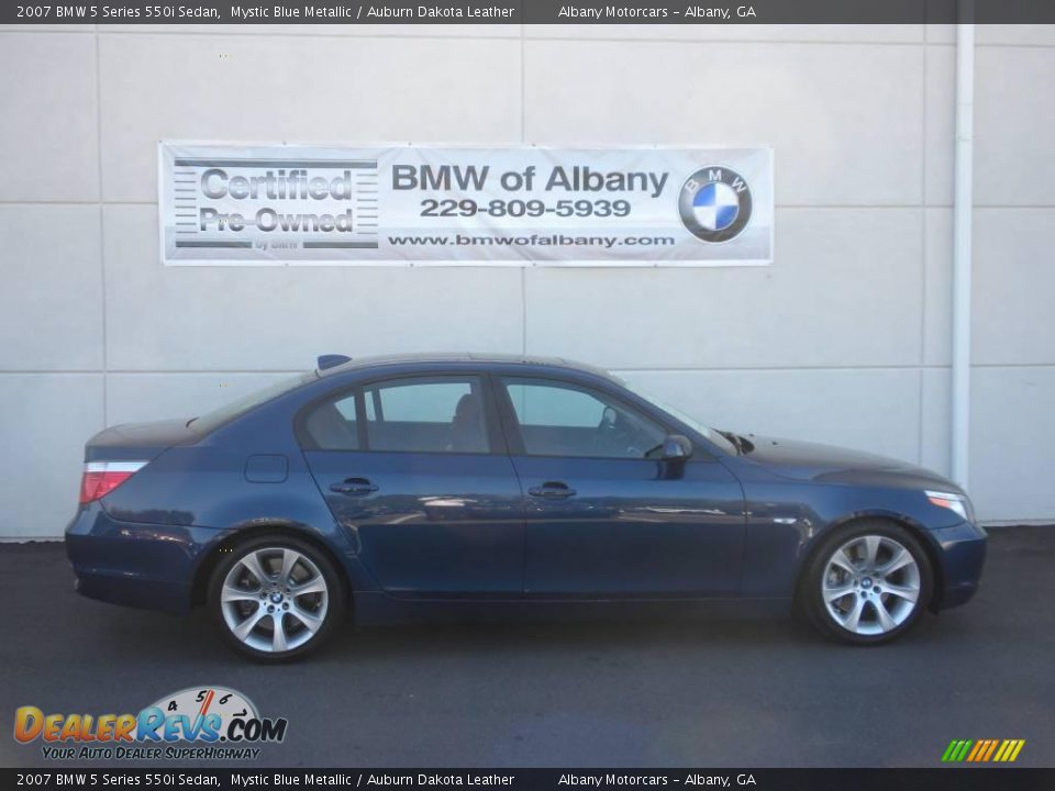 2007 BMW 5 Series 550i Sedan Mystic Blue Metallic / Auburn Dakota Leather Photo #26