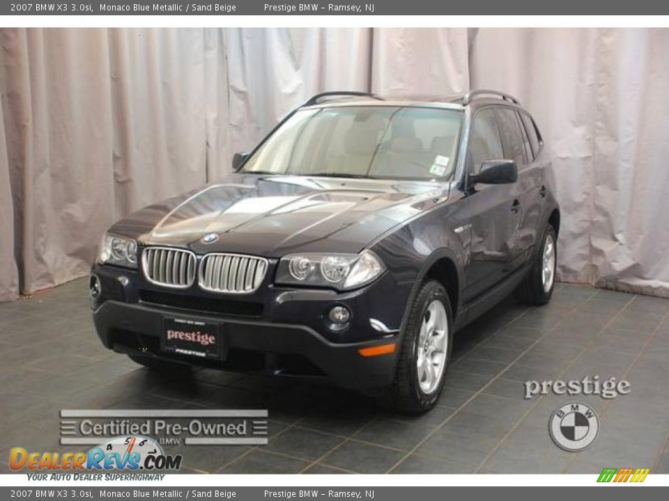 2007 BMW X3 3.0si Monaco Blue Metallic / Sand Beige Photo #1