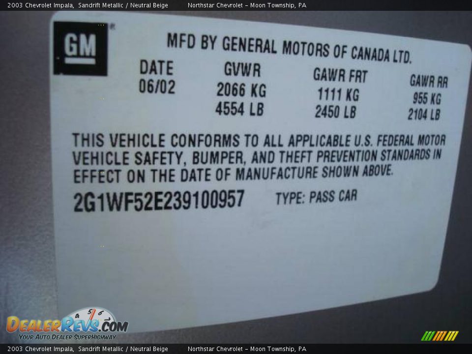 2003 Chevrolet Impala Sandrift Metallic / Neutral Beige Photo #19