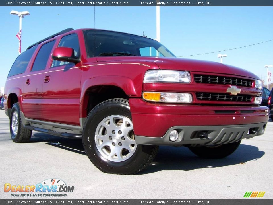 2005 Chevrolet Suburban 1500 Z71 4x4 Sport Red Metallic / Tan/Neutral Photo #1