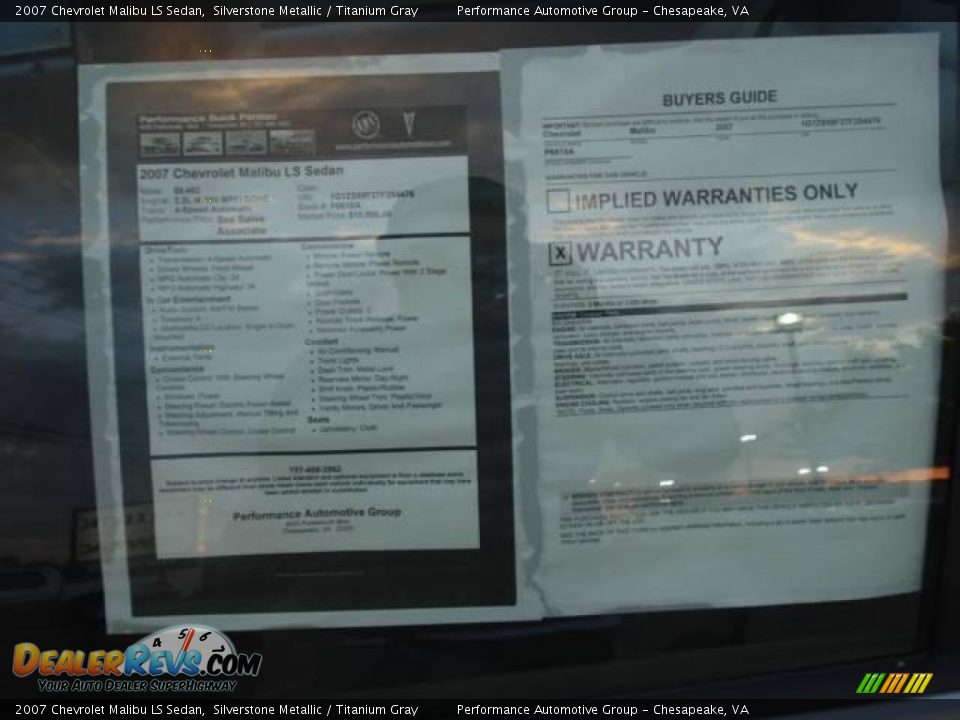 2007 Chevrolet Malibu LS Sedan Silverstone Metallic / Titanium Gray Photo #28