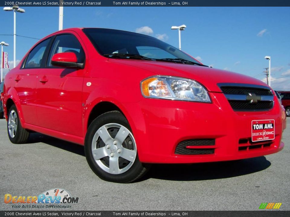 2008 Chevrolet Aveo LS Sedan Victory Red / Charcoal Photo #1