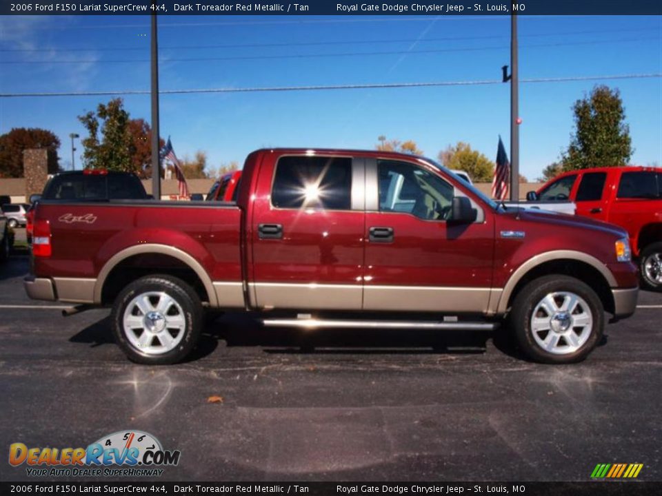 2006 Ford F150 Lariat SuperCrew 4x4 Dark Toreador Red Metallic / Tan Photo #1