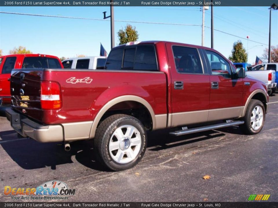 2006 Ford F150 Lariat SuperCrew 4x4 Dark Toreador Red Metallic / Tan Photo #3