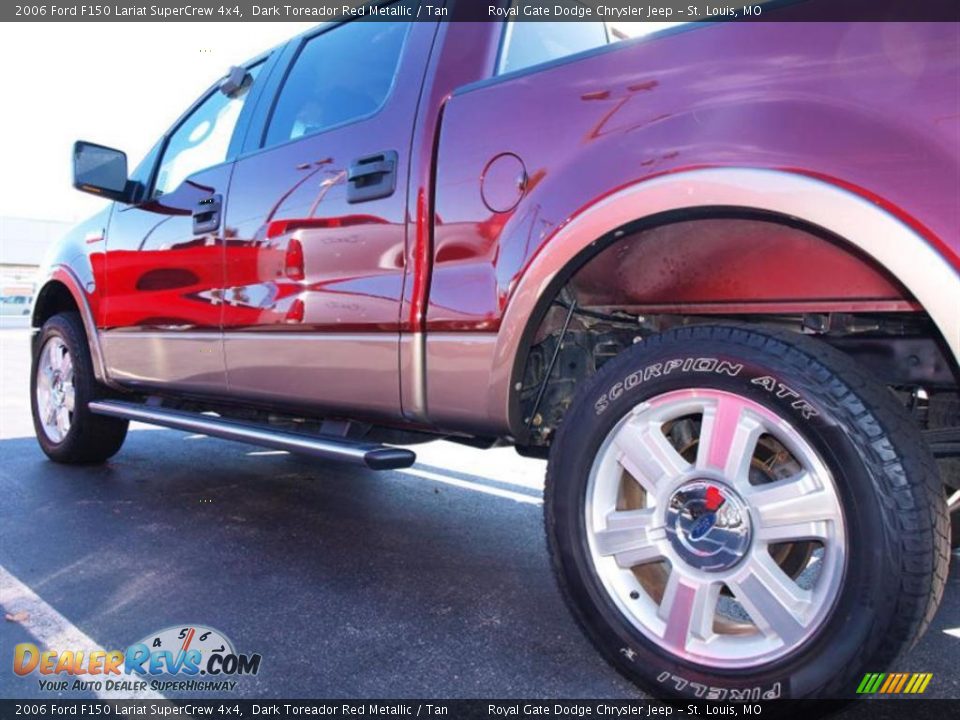 2006 Ford F150 Lariat SuperCrew 4x4 Dark Toreador Red Metallic / Tan Photo #4
