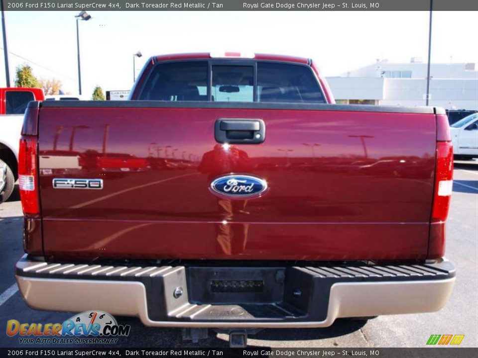 2006 Ford F150 Lariat SuperCrew 4x4 Dark Toreador Red Metallic / Tan Photo #6