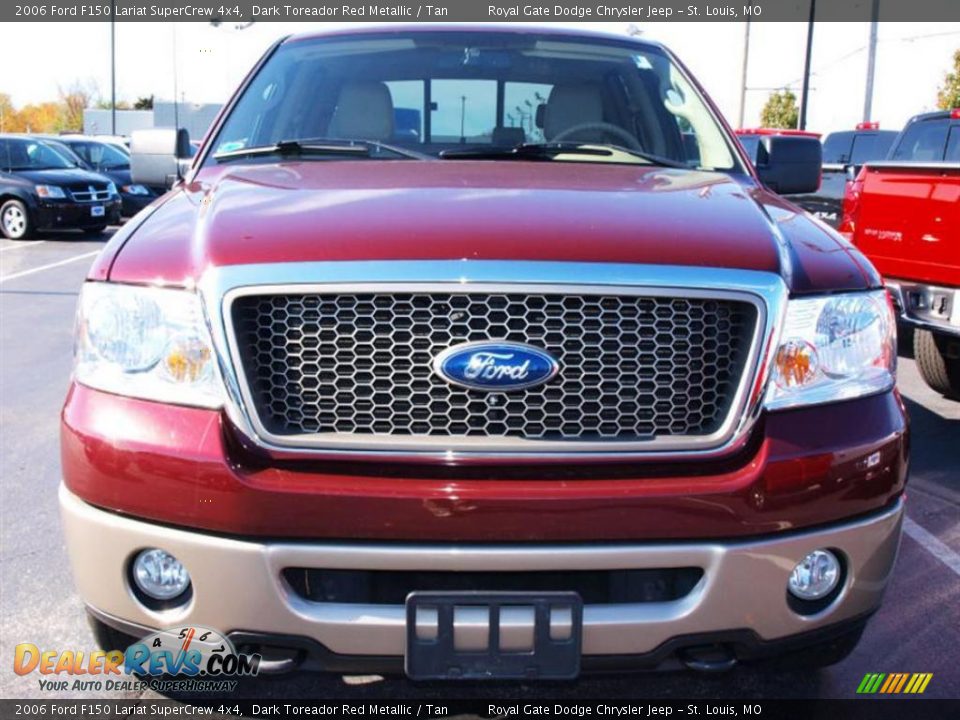 2006 Ford F150 Lariat SuperCrew 4x4 Dark Toreador Red Metallic / Tan Photo #8