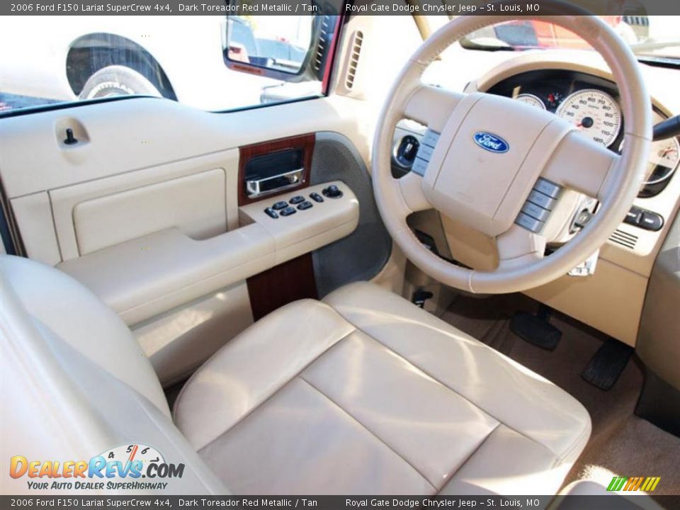2006 Ford F150 Lariat SuperCrew 4x4 Dark Toreador Red Metallic / Tan Photo #11