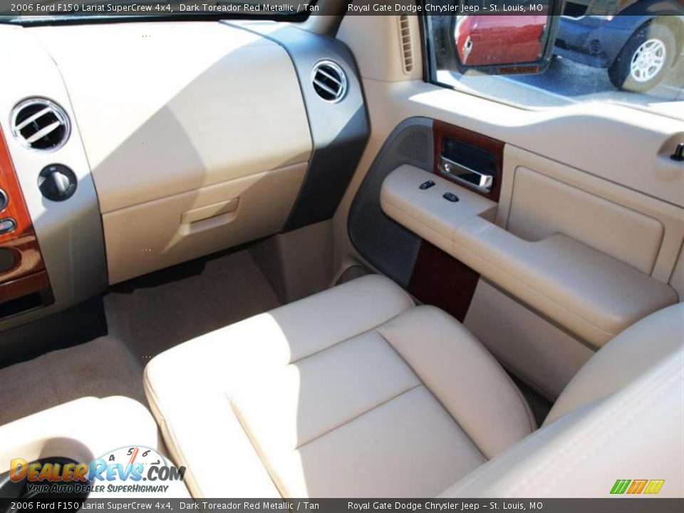 2006 Ford F150 Lariat SuperCrew 4x4 Dark Toreador Red Metallic / Tan Photo #13