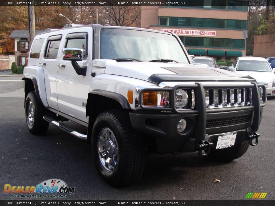 2006 Hummer H3 Birch White / Ebony Black/Morroco Brown Photo #3