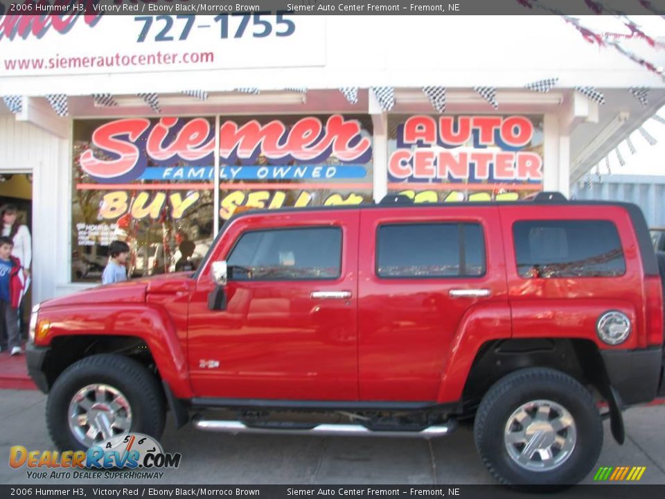 2006 Hummer H3 Victory Red / Ebony Black/Morroco Brown Photo #1