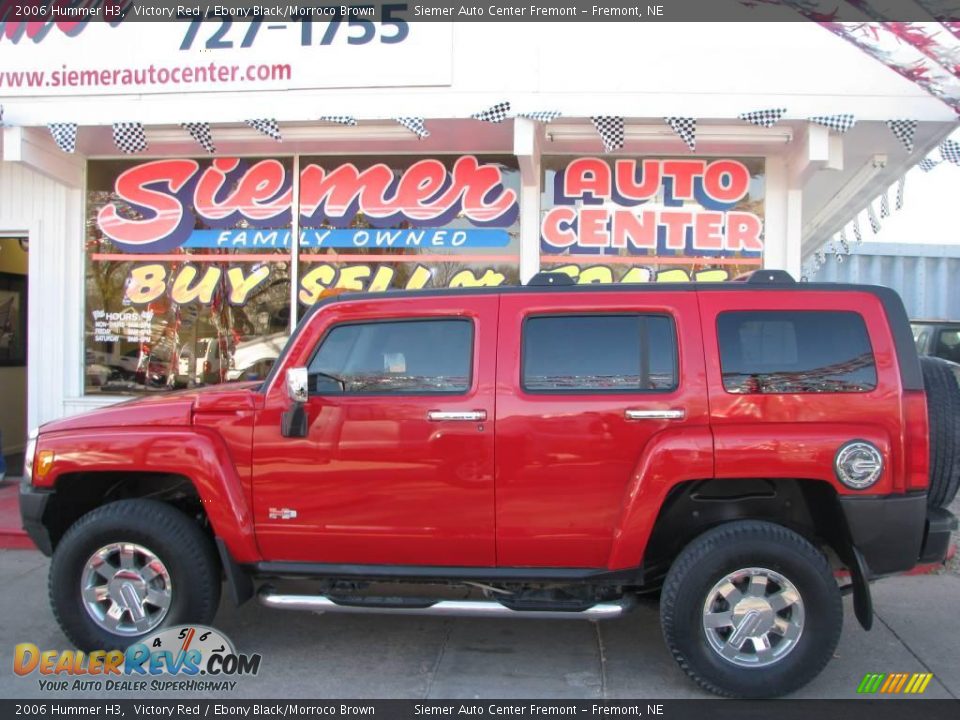 2006 Hummer H3 Victory Red / Ebony Black/Morroco Brown Photo #2